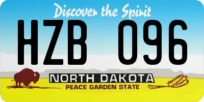 ND license plate HZB096