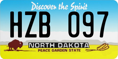 ND license plate HZB097