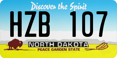 ND license plate HZB107