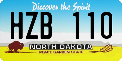 ND license plate HZB110