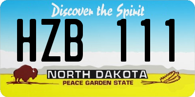 ND license plate HZB111