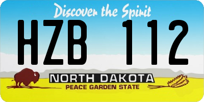 ND license plate HZB112