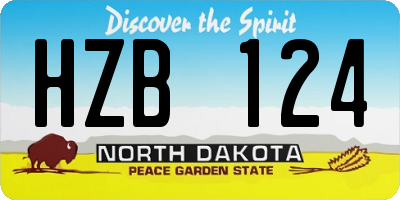 ND license plate HZB124