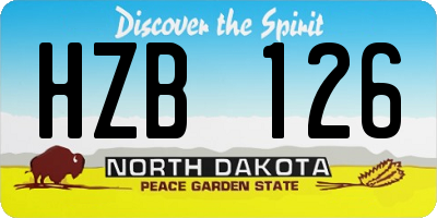 ND license plate HZB126