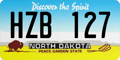 ND license plate HZB127