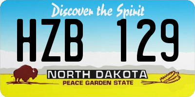 ND license plate HZB129