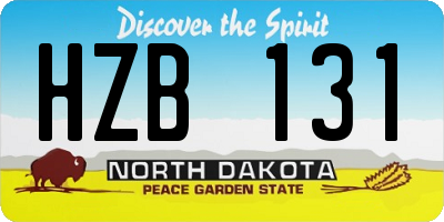 ND license plate HZB131