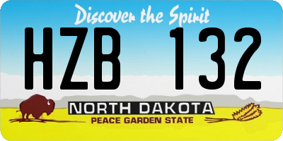 ND license plate HZB132