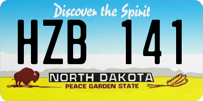 ND license plate HZB141