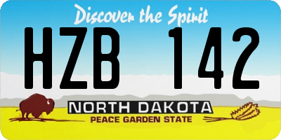 ND license plate HZB142