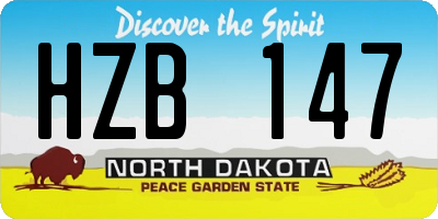 ND license plate HZB147