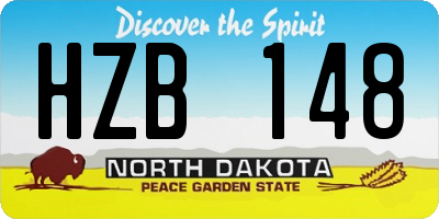 ND license plate HZB148