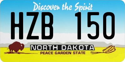 ND license plate HZB150