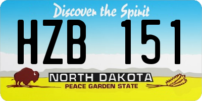 ND license plate HZB151