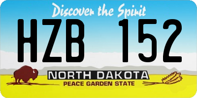 ND license plate HZB152