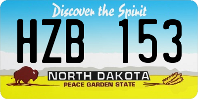 ND license plate HZB153