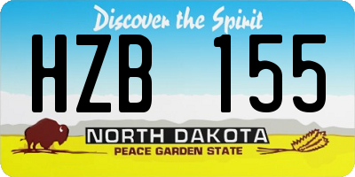ND license plate HZB155
