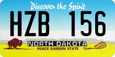 ND license plate HZB156