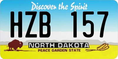 ND license plate HZB157