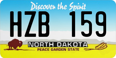 ND license plate HZB159