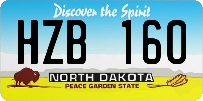 ND license plate HZB160
