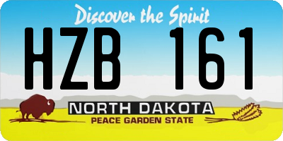 ND license plate HZB161