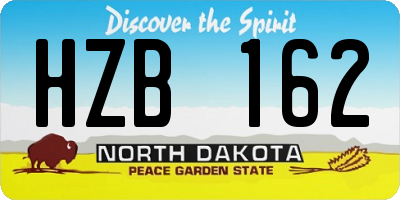ND license plate HZB162