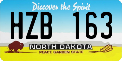 ND license plate HZB163