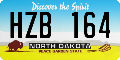 ND license plate HZB164