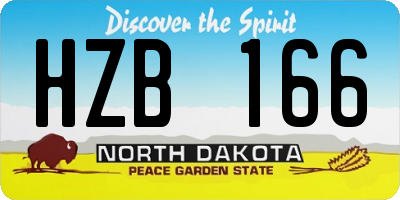 ND license plate HZB166
