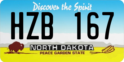 ND license plate HZB167