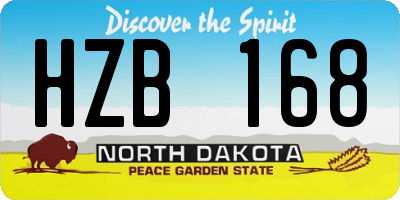 ND license plate HZB168