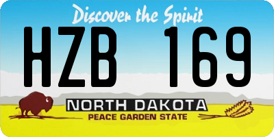 ND license plate HZB169
