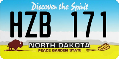 ND license plate HZB171