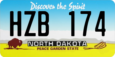 ND license plate HZB174