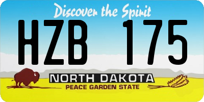 ND license plate HZB175