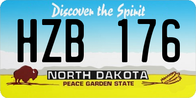 ND license plate HZB176