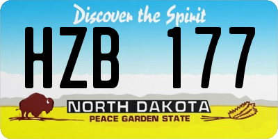 ND license plate HZB177