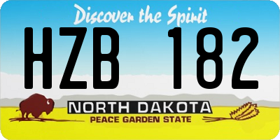 ND license plate HZB182