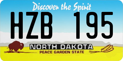 ND license plate HZB195