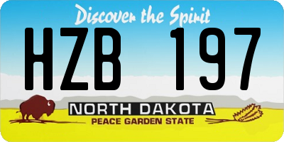 ND license plate HZB197