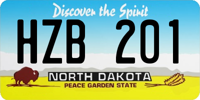 ND license plate HZB201