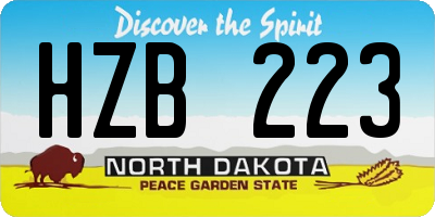 ND license plate HZB223