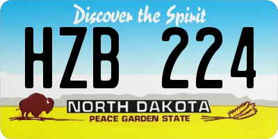 ND license plate HZB224