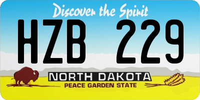 ND license plate HZB229
