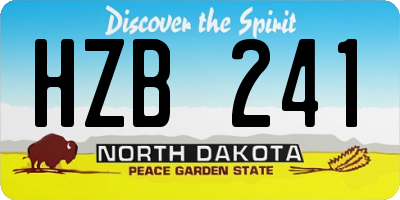 ND license plate HZB241