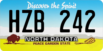 ND license plate HZB242
