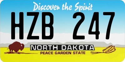 ND license plate HZB247