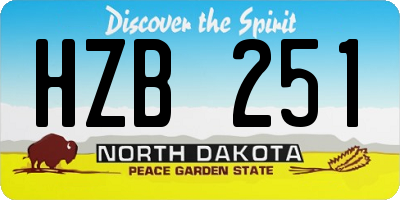 ND license plate HZB251