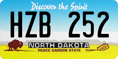 ND license plate HZB252